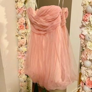 NWT tulle baby pink strapless mini dress